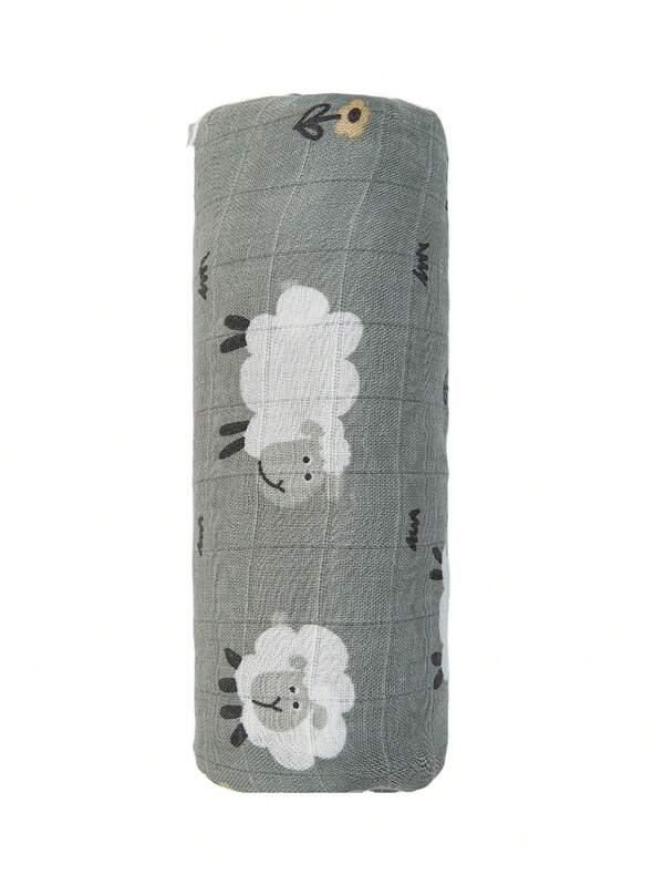 Baby Sheep & Flower Pattern Fabric Comfortable Swaddling Blanket