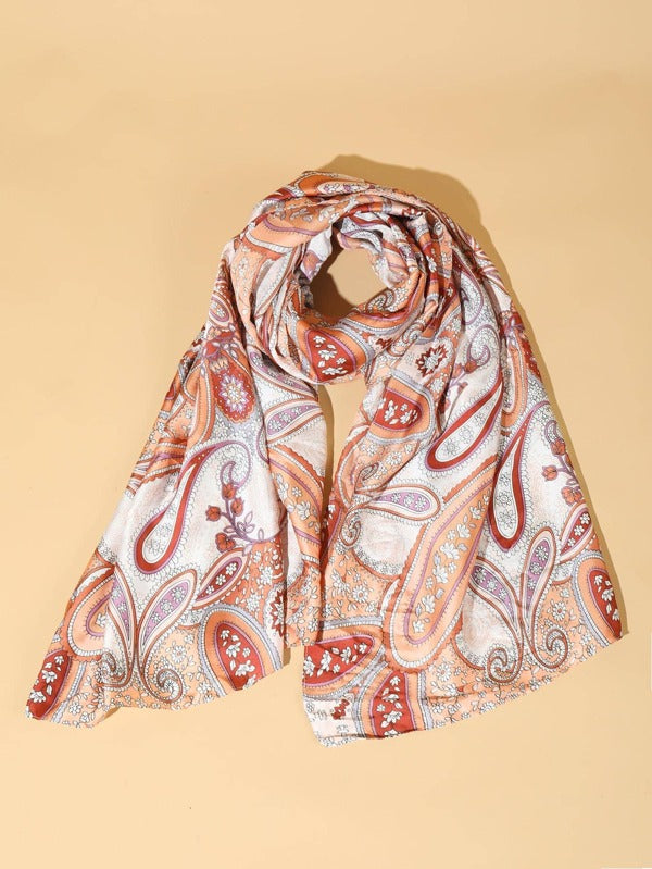 Paisley Print Chiffon Scarf