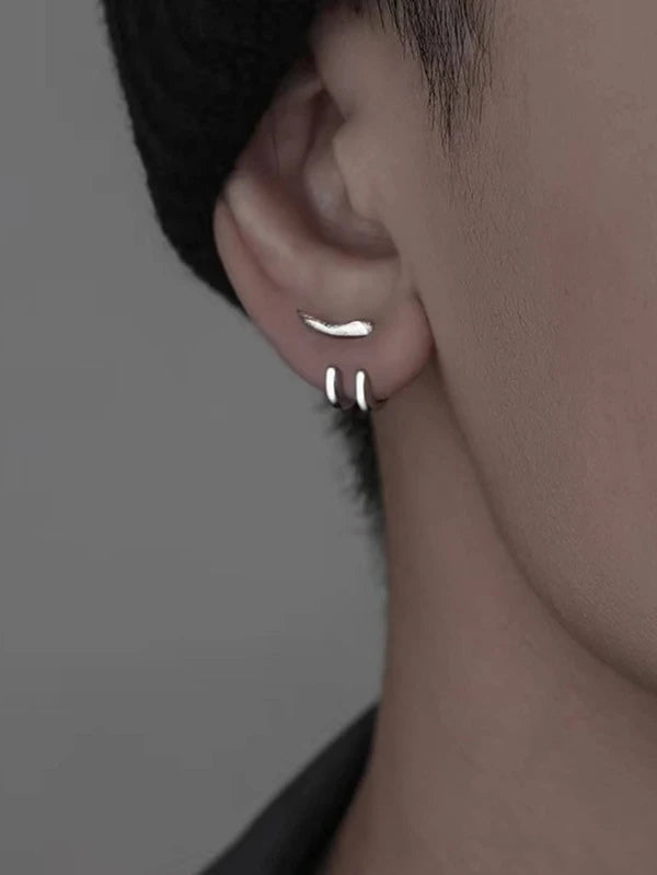 Fashionable and Popular Men Minimalist Earring Jackets Punk Hip Pop Style Alloy Material for Jewelry Gift and for a Stylish Look