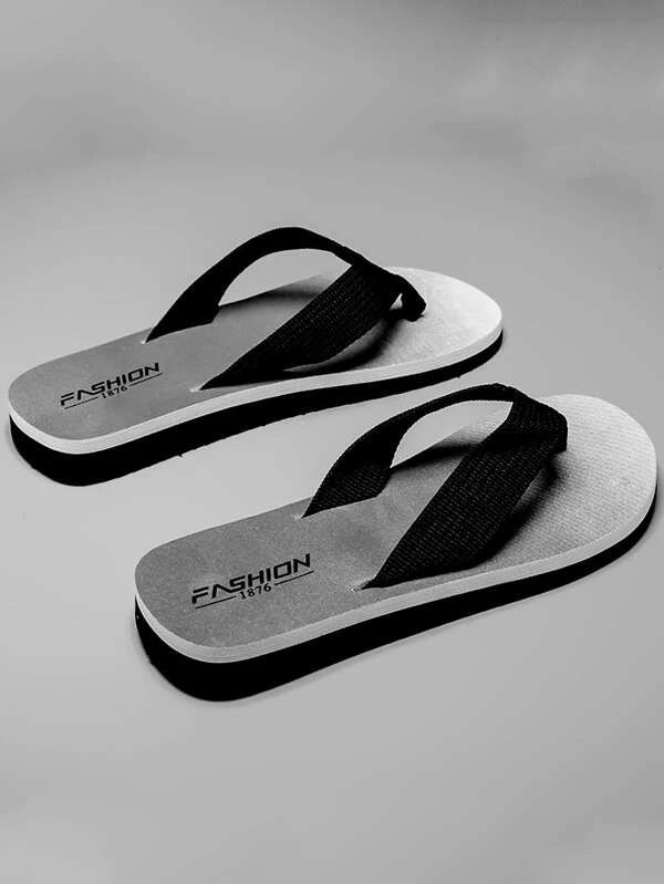 Men Letter Graphic Flip Flops