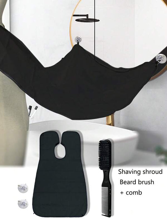 Hairdressing Tool Set, 1pc Shaving Shroud & 1pc Double-Ended Beard Brush