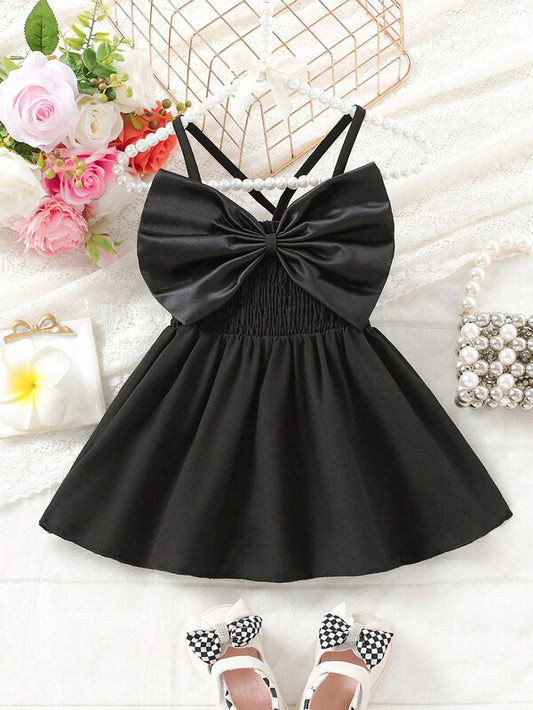 Baby Bow Front Shirred Cami Dress