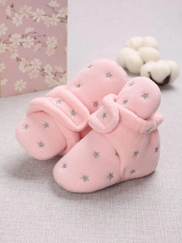 Baby Star Embroidery Hook-and-loop Fastener Strap Boots