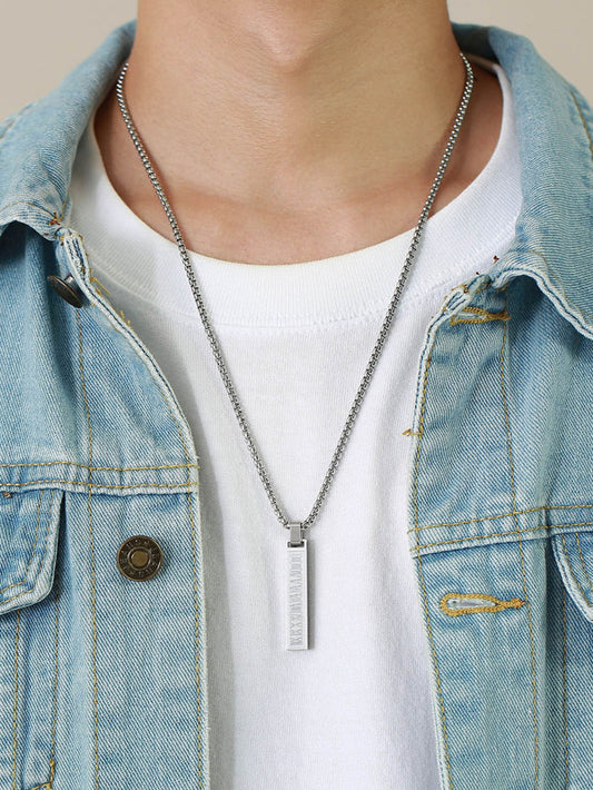 Fashionable and Popular Men Geometric Charm Necklace Stainless Steel for Jewelry Gift and for a Stylish Look