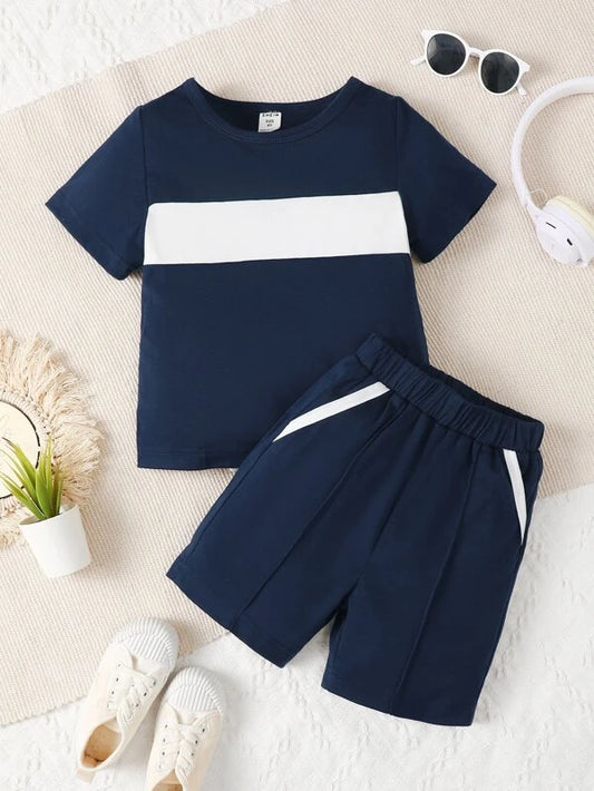 Toddler Boys Colorblock Tee & Shorts