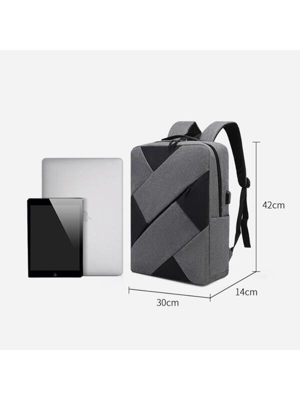 3pcs New Men's Backpack Set Lightweight High-capacity With USB Charging Port