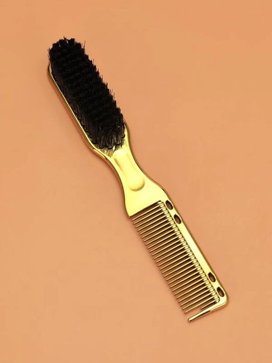 1 Barcart shop broken hair sweep beard shape, two sides combed men's oil head texture combing nylon soft hair clean beard brush