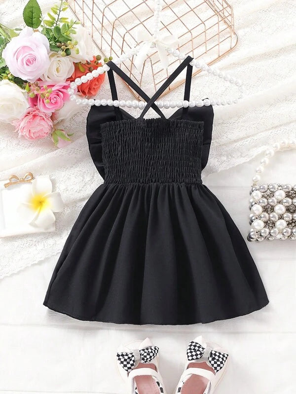 Baby Bow Front Shirred Cami Dress