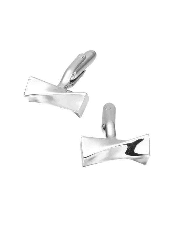 1Pair Men Twist Geometric Decor Cufflinks For Daily Decoration For A Stylish Look