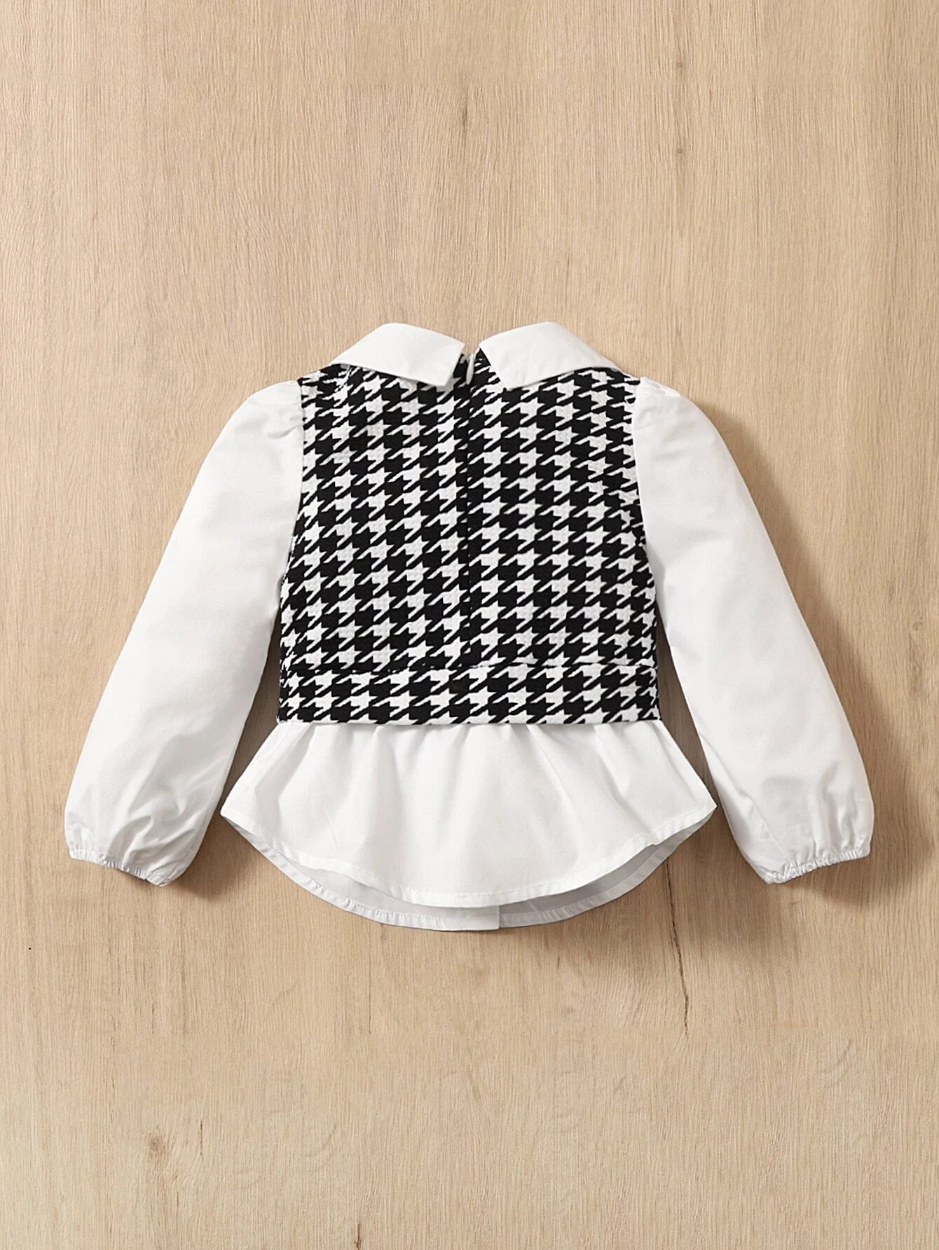 Baby Houndstooth Zip Back 2 In 1 Top