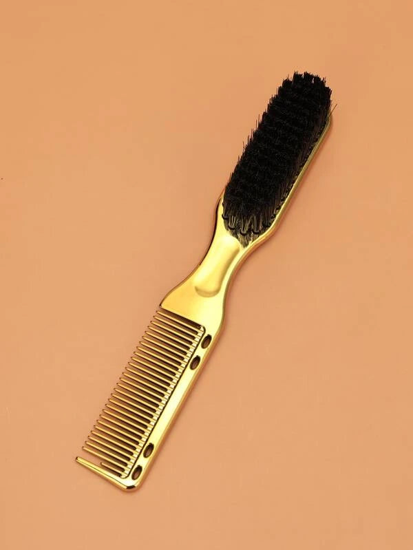 1 Barcart shop broken hair sweep beard shape, two sides combed men's oil head texture combing nylon soft hair clean beard brush