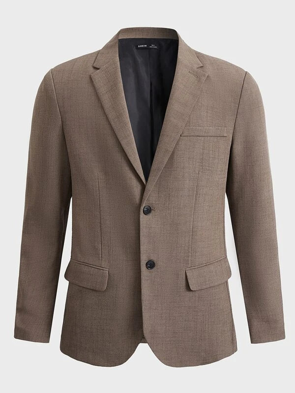 SHEIN Men Button Front Blazer & Vest & Pants Suits