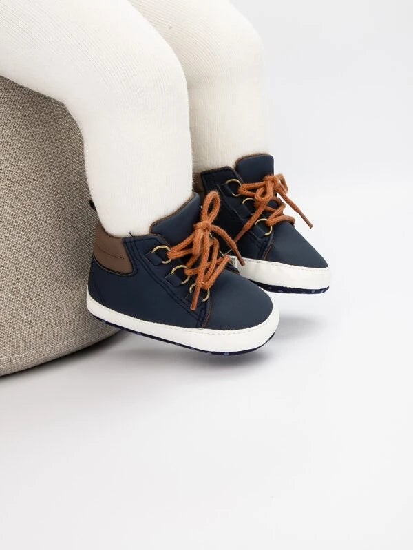 Baby Boy Lace Up Front High Top Sneakers