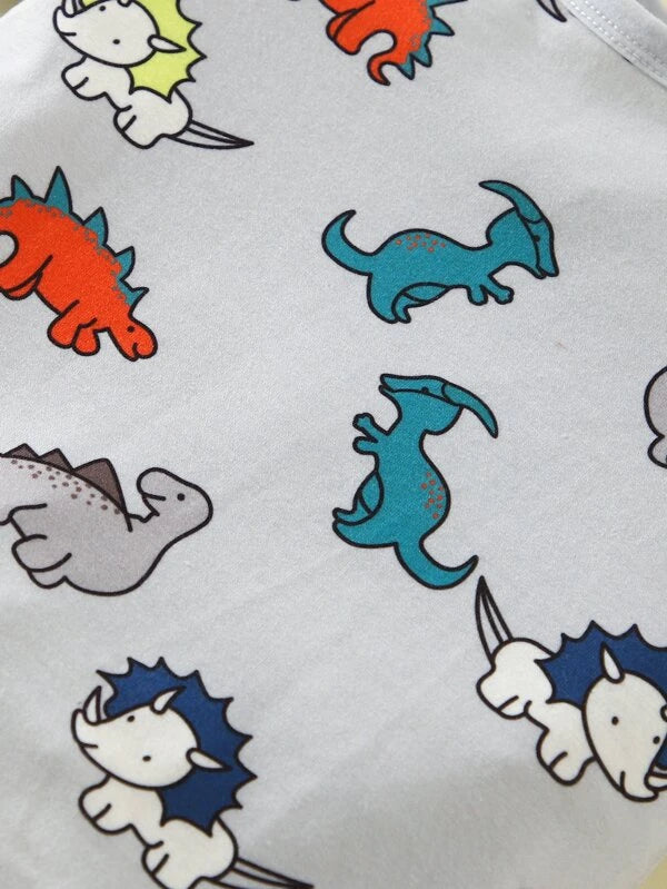 Baby Boy Allover Dinosaur Print Tee & Pants