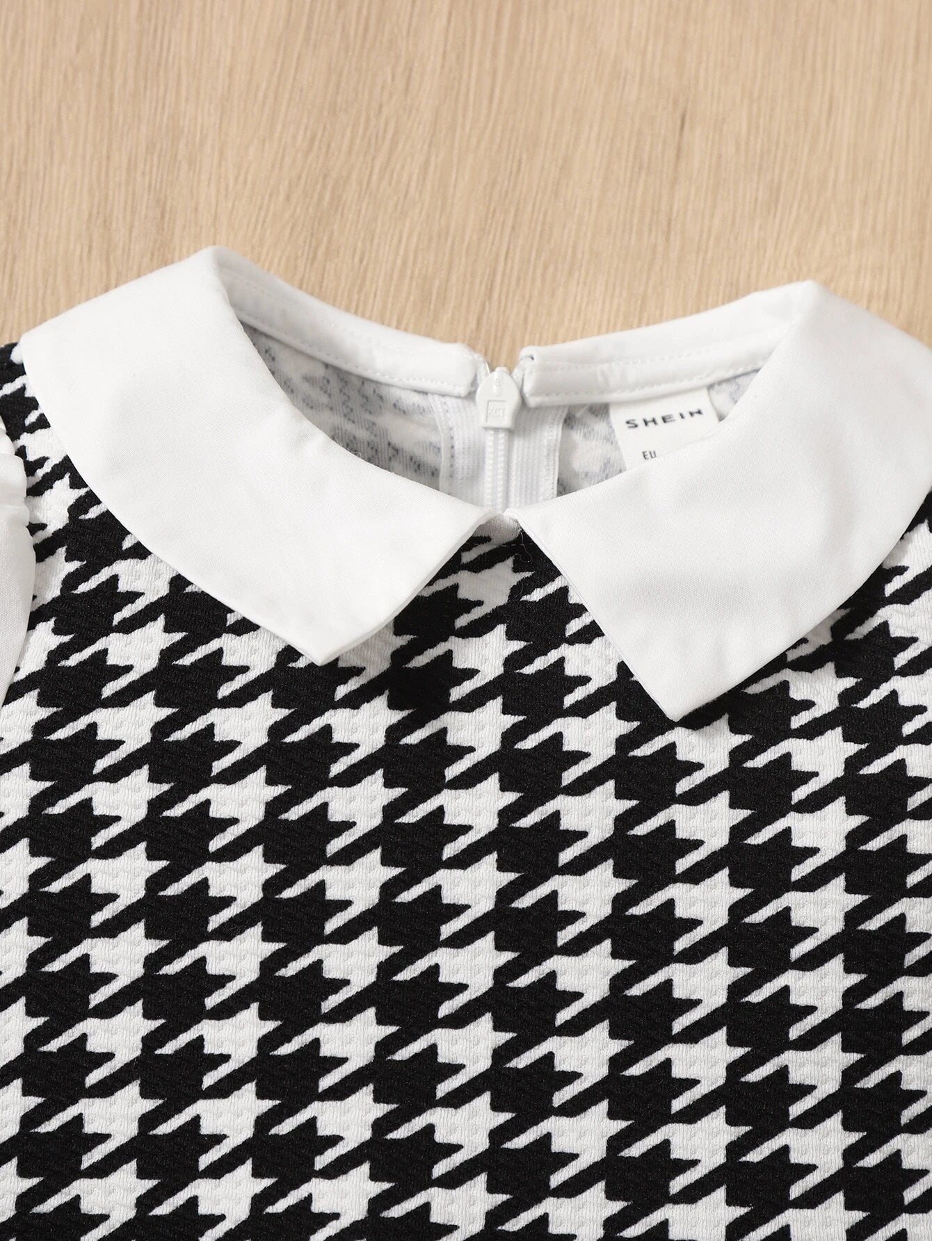 Baby Houndstooth Zip Back 2 In 1 Top