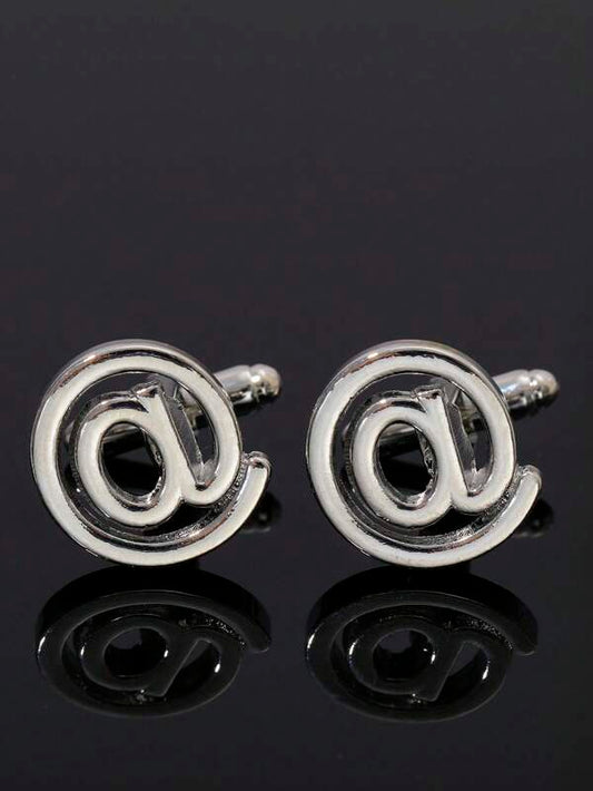1Pair Men Letter Decor Cufflinks For Daily Decoration For A Stylish Look