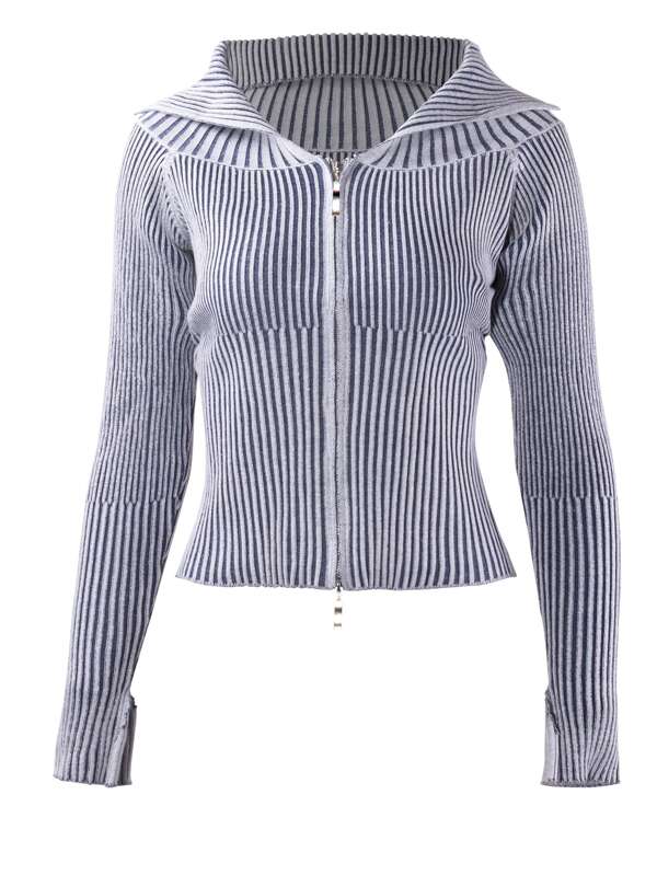 Striped Zip Up Jacket