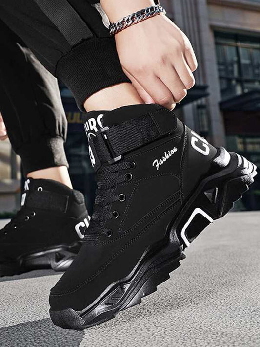 Men Fashion Letter Graphic High Top Sneakers