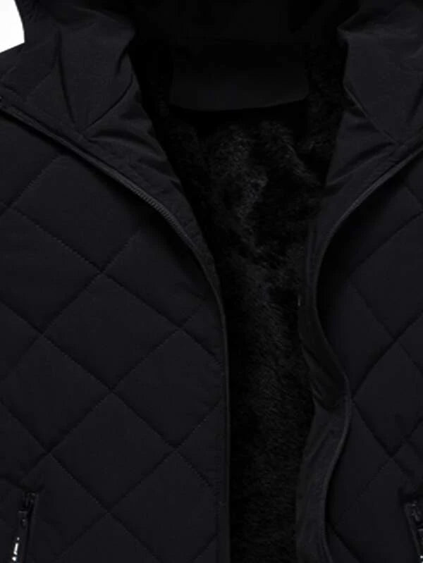 Manfinity Homme Men Zip Up Hooded Thermal Lined Jacket Without Sweater