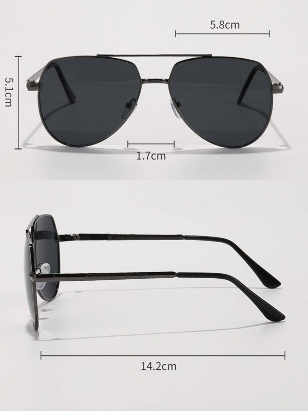 1pair Men Top Bar Aviator Fashion Sunglasses For Outdoor Travel