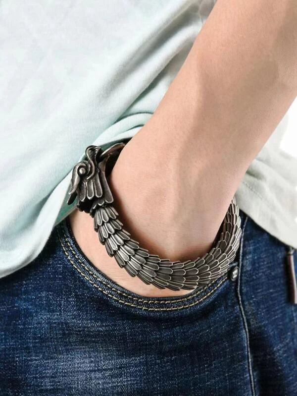 Men Chinese Dragon Design Bracelet