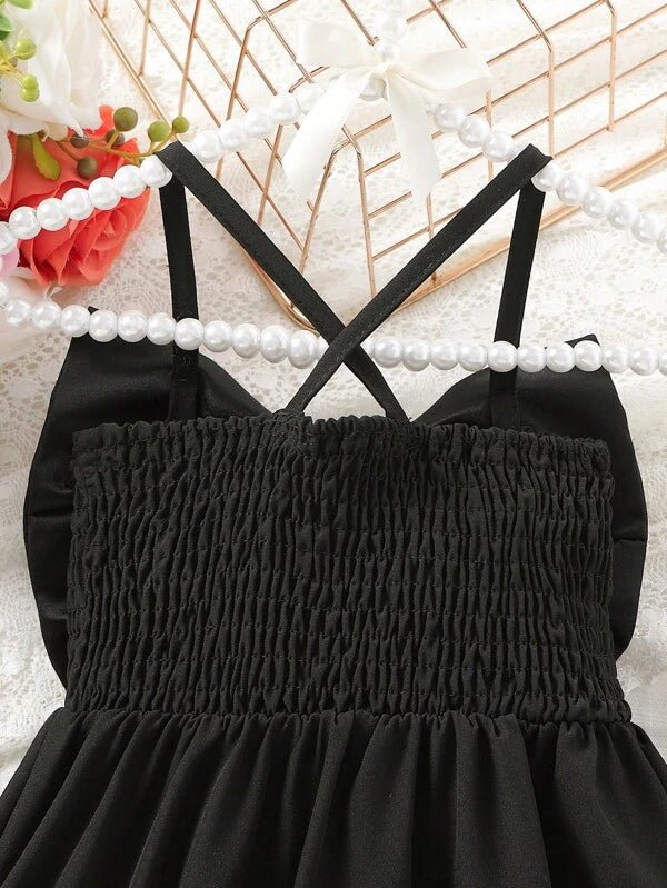 Baby Bow Front Shirred Cami Dress