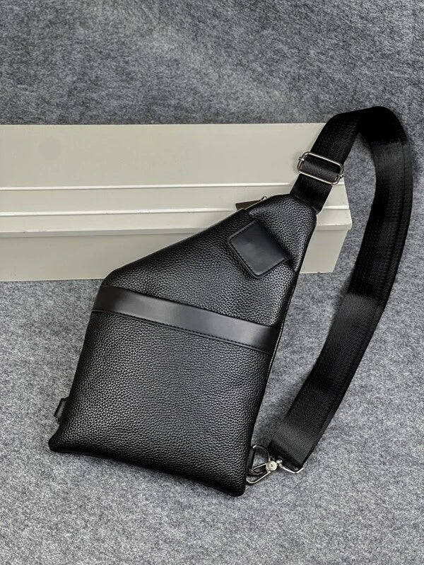 Minimalist Sling Bag Black For Men Chest Bag, Gift For Father