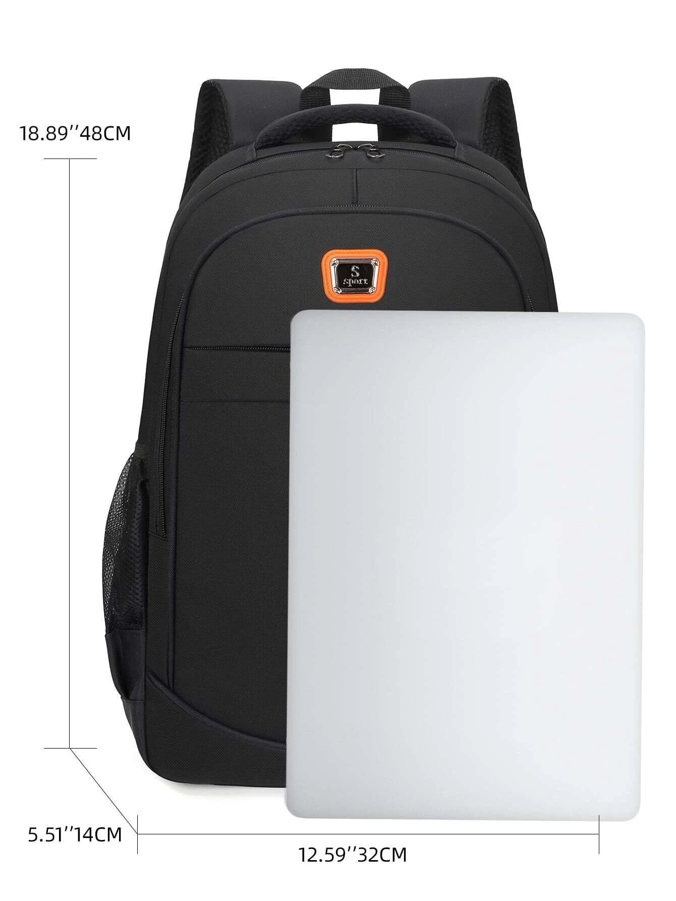 Men Letter Print Laptop Backpack