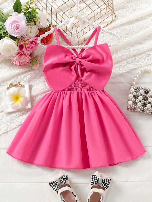 Baby Bow Front Shirred Cami Dress