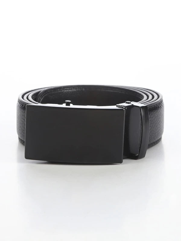 Men Black Stitch Detail Automatic Buckle Belt