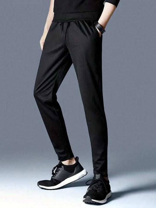 Running Men Solid Slant Pocket Sports Pants