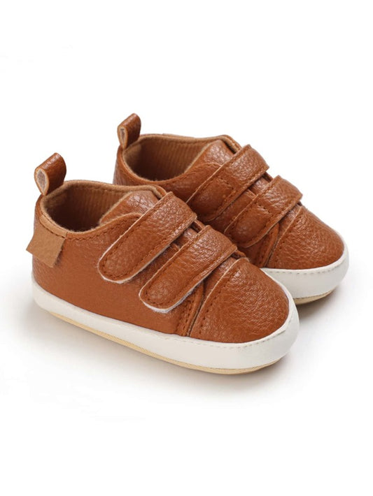 Baby Litchi Embossed Hook-and-loop Fastener Skate Shoes