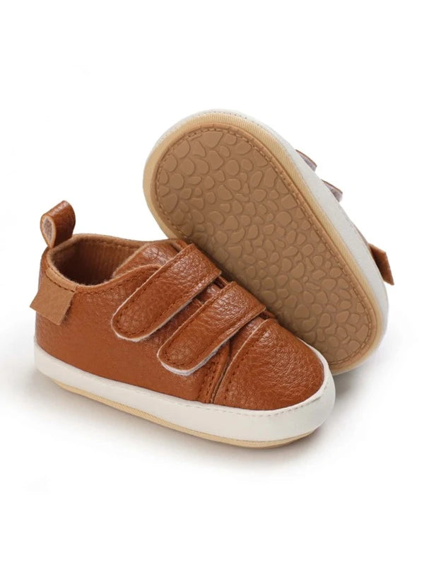 Baby Litchi Embossed Hook-and-loop Fastener Skate Shoes