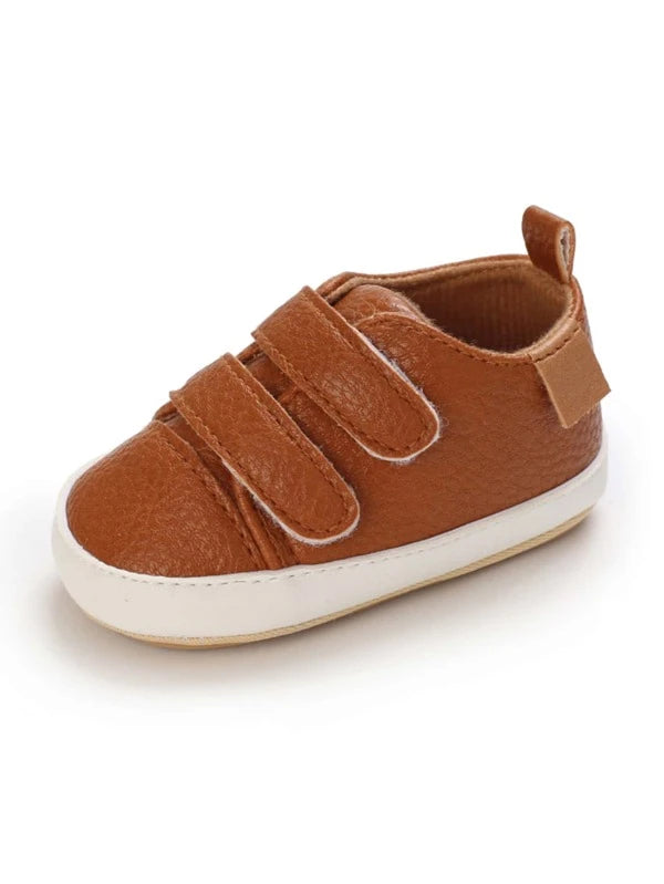 Baby Litchi Embossed Hook-and-loop Fastener Skate Shoes