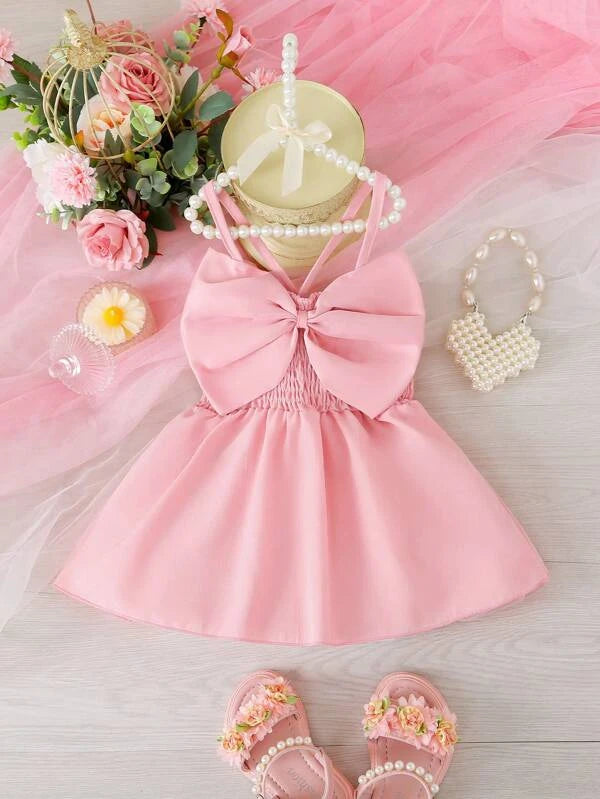 Baby Bow Front Shirred Cami Dress