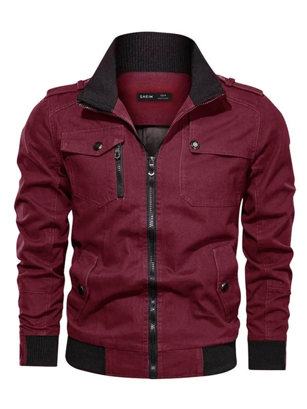 Manfinity Homme Men Flap Pocket Zip Detail Jacket