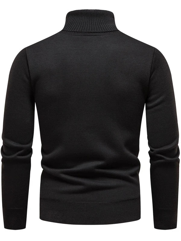 Manfinity Homme Men Solid Turtleneck Thermal Lined Sweater