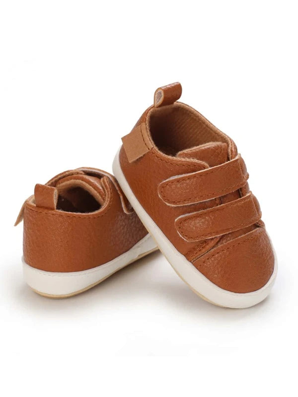 Baby Litchi Embossed Hook-and-loop Fastener Skate Shoes