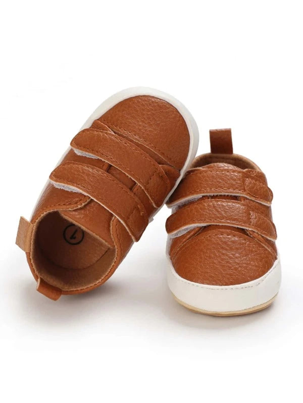 Baby Litchi Embossed Hook-and-loop Fastener Skate Shoes