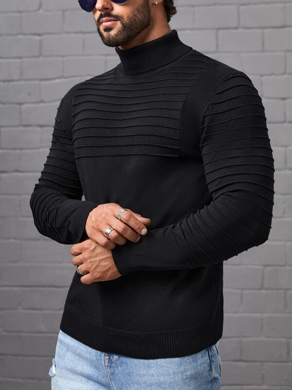 Manfinity Homme Men Solid Turtleneck Sweater