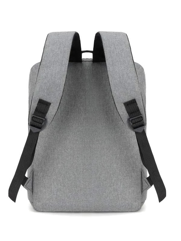 3pcs Men Two Tone Charging Port Design Laptop Backpack Set