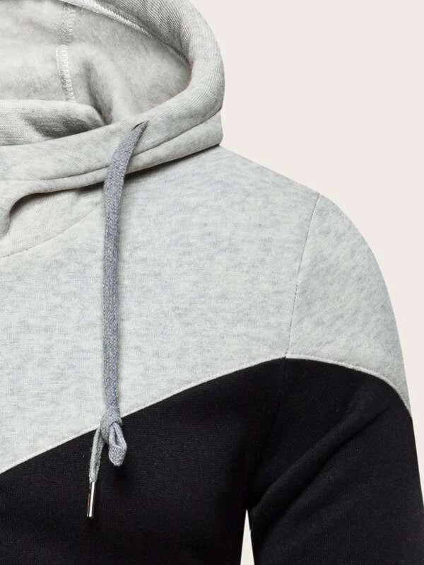 Manfinity Homme Men Contrast Panel Zip Up Drawstring Hoodie