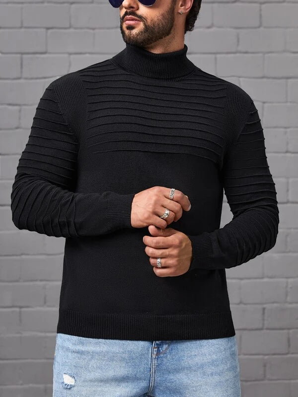 Manfinity Homme Men Solid Turtleneck Sweater