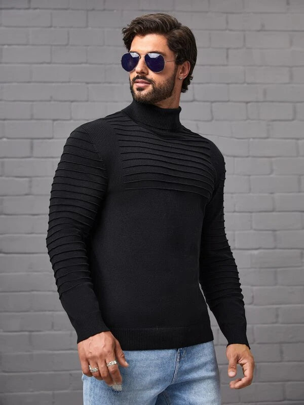 Manfinity Homme Men Solid Turtleneck Sweater