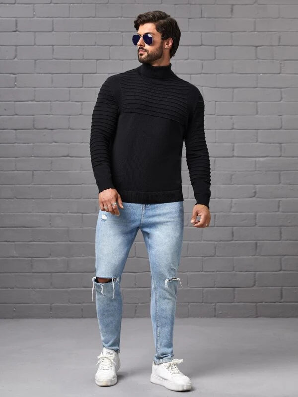 Manfinity Homme Men Solid Turtleneck Sweater