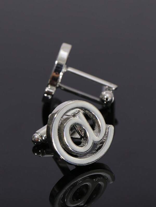 1Pair Men Letter Decor Cufflinks For Daily Decoration For A Stylish Look