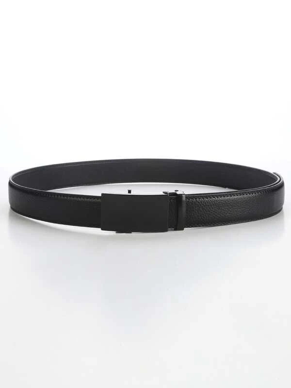 Men Black Stitch Detail Automatic Buckle Belt