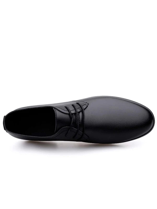 Men Lace-up Front Dress Shoes Black Derby Shoes