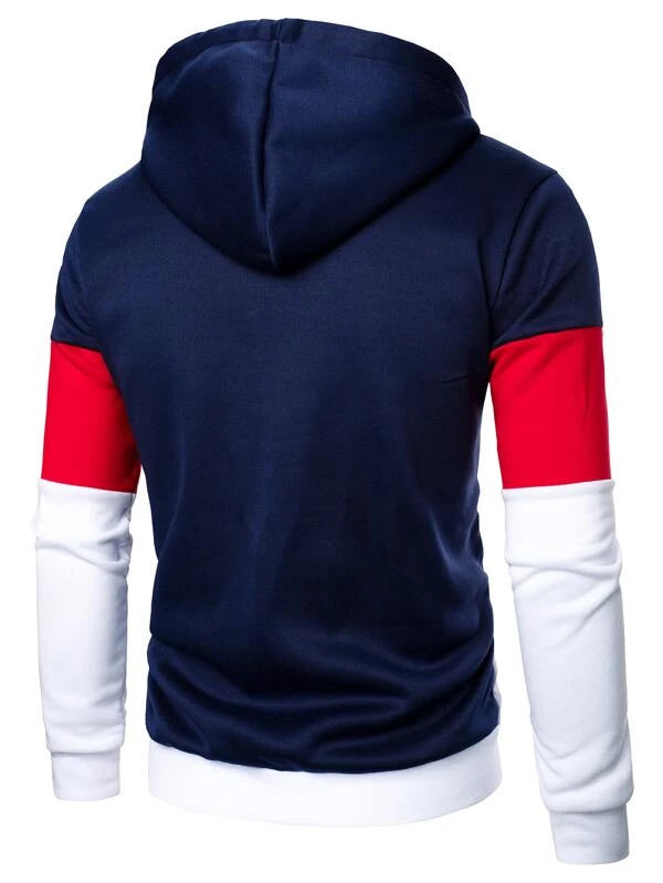 Manfinity Homme Men Zip Up Colorblock Drawstring Hoodie