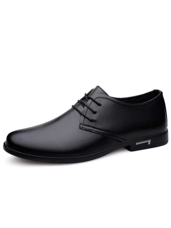 Men Lace-up Front Dress Shoes Black Derby Shoes